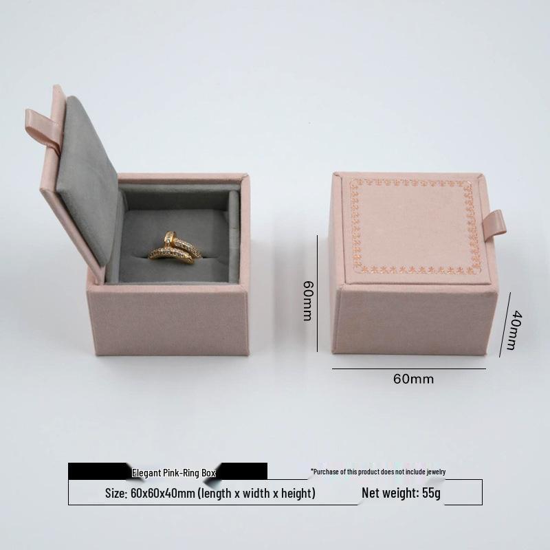 Vintage Velvet Jewelry Box with Lace and Hot Stamping – Ideal for Rings, Pendants, and Bangles.