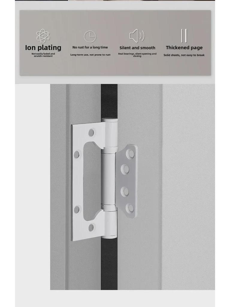 Haoti 4-Inch Stainless Steel Mother-and-Child Hinge for Wooden Doors