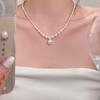 Broken Silver Pearl Necklace, Small Design, High Sense, Simple Temperament, Collarbone Chain, Women's Sugar Cube, Small Diamond, Light Luxury and 