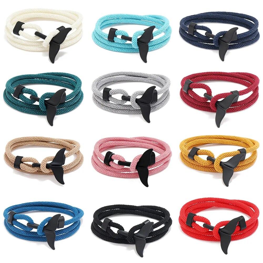 Bracelet ancre série océan, Bracelet queue de baleine pour Couple, ligne Milan, corde tressée, Bracelet étudiant pour hommes et femmes