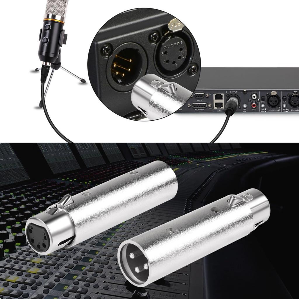 3 Pin XLR To 5 Pin DMX Female Metal Cased Converter Audio Adapter for Stage Light Cable Convertor Microphone audio Connector