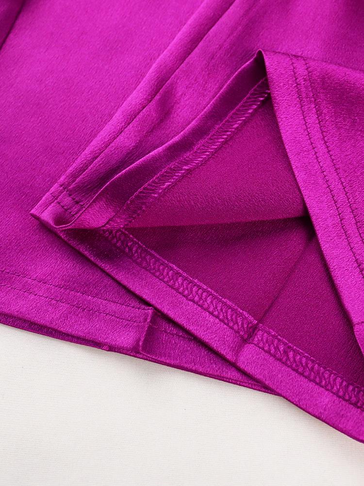 Hose mit weitem Bein für Damen, lässig, Büro, Alltag, Party, hohe elastische Taille, Caprihose, rosafarbene lange Hose, Sommerhose