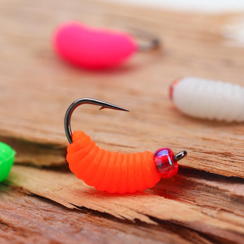 Fluorescent Micro Worm Insect Fly Hook Lure for Whitefish and Mouthfish Fishing