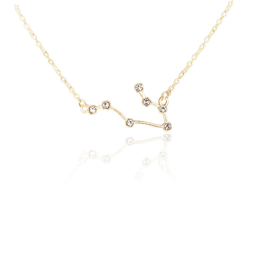 Ins Twelve Chic Friendship Necklace Sign Chain Jewelry Creative Charm Pendant DIY Rhinestone Zodiac for Lover Festival Gifts