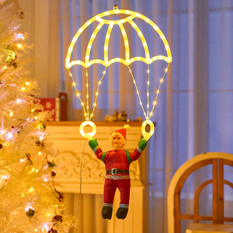 

Christmas Light DIY Parachute Santa Claus Light Outdoor Waterproof Lamp for Porch Garden Party Home Christmas Tree Decor