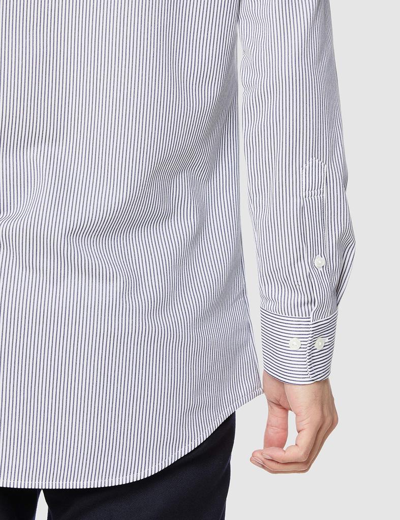 Wide Collar Knit Long Sleeve Shirt FB4559U Navy Stripe Japan SS To Japanese Size [Face Mix] (equivalent XS)