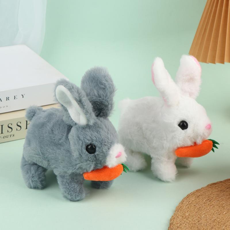 1Pcs Electronic Plush Bunny Toy Interactive Simulated Rabbit Doll Non-Toxic Soft Material for Kids Easter Birthday Party Favor