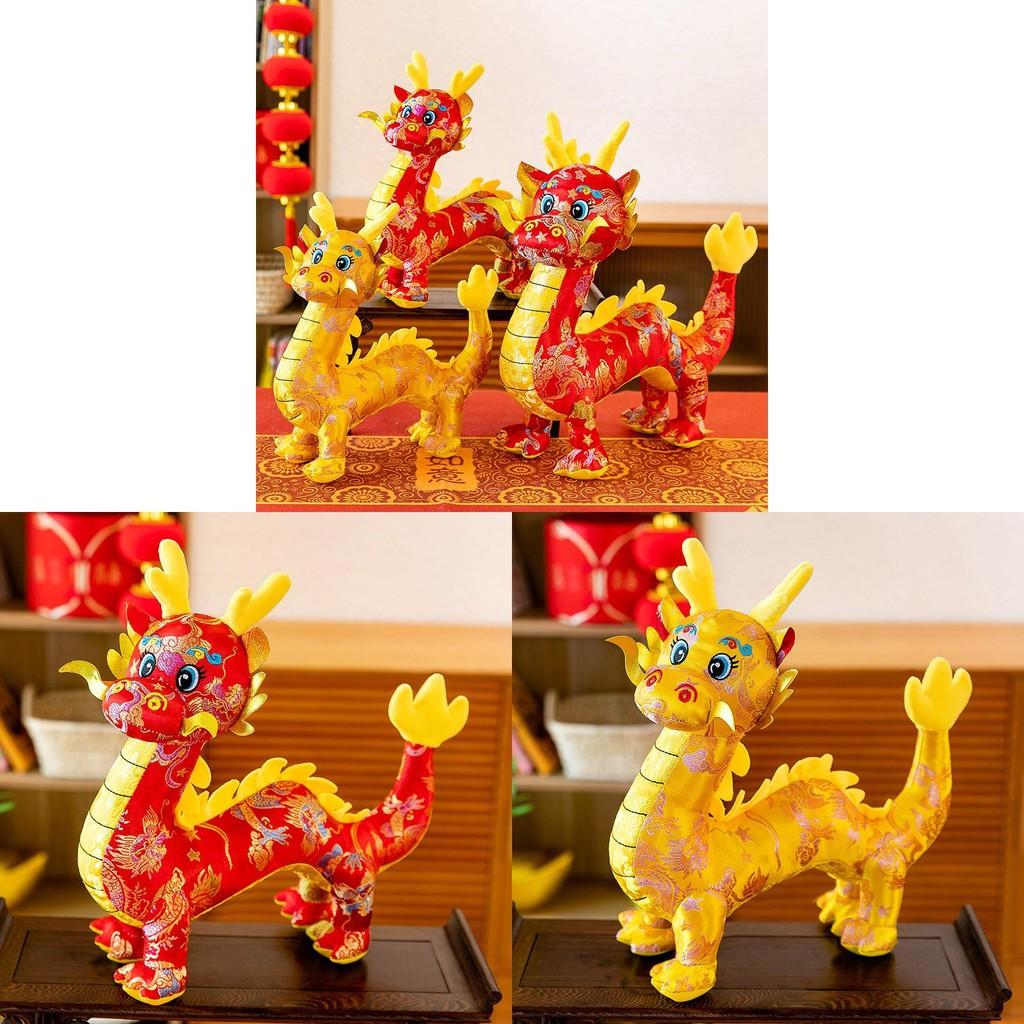 Printing Plush Dragon Toy Stuffed Animal Doll New Year Gift Home Decoration