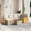 VidaXL Garden Lounge Set with Cushions 7 Pcs, Patio Sofas, Patio Furniture Set, Outdoor Furniture, Beige 3265741