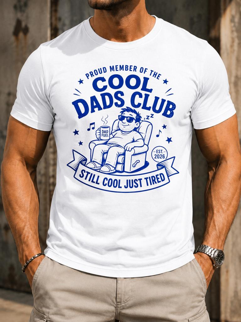 Cool Dads Club Recliner Dad Relaxed Cartoon Figure Dad Fuel Music Notes And Tired Humor Unisex Unisex All Tshirt