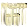 Black Gold Cutlery Set Knives Dessert Fork Tea Spoon Flatware Dinnerware Stainless Steel Dinner Silverware Kitchen Tableware Set