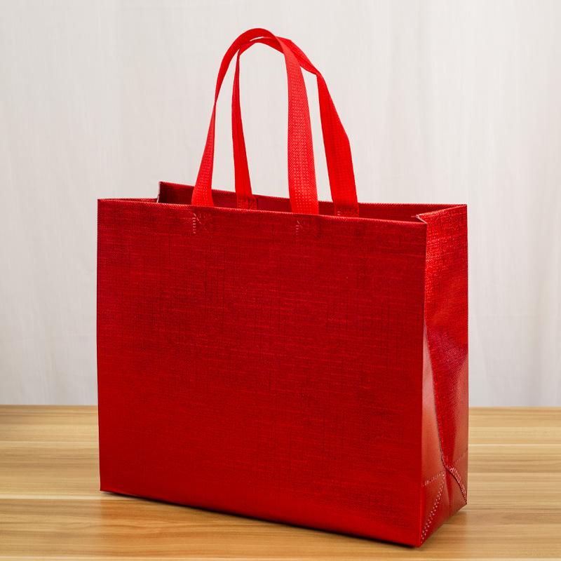 Waterproof Embossed Non-woven Fabric Grocery Bag Film Coated Laser Bag Takeaway Bag Shopping Pouch Eco Bag Shopping Bags