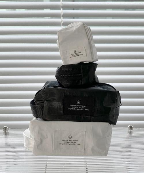 [OUA] Black Square Tyvek Water-Resistant Cosmetic Pouch (OUA240322F)