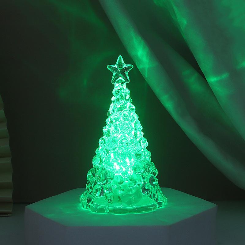 Mini LED Star Tree Night Light: Christmas Ornament & Ambient Lamp