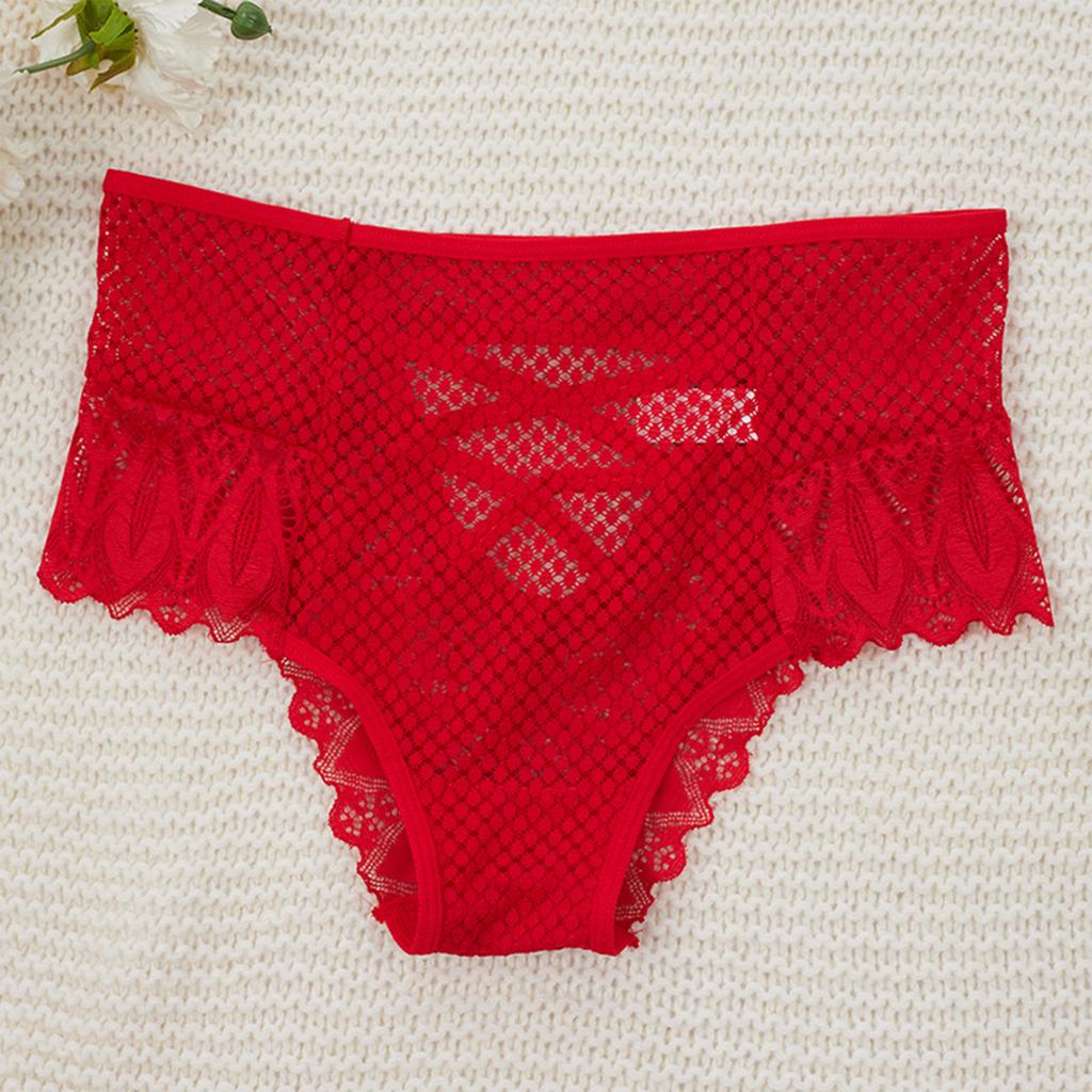 Ladies' Sexy Lace Cross Hollow Waist Underwear In Plus Size