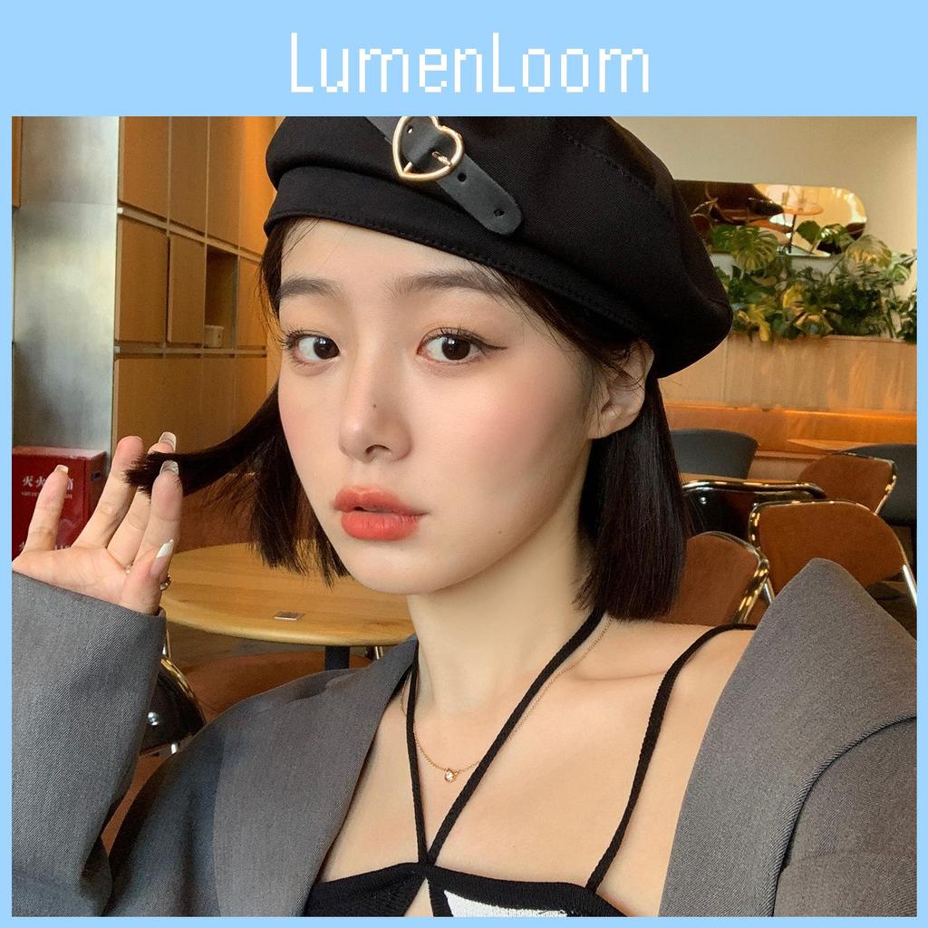 Womens Vintage Summer Face Slimming Artist Beret Lightweight Designer Black