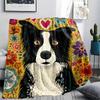 Border Collie Print Flannel Blanket, High quality Comfortable for All Seasons, Home Decor, Warmth and Comfort, Perfect for Christmas Gifts