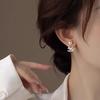 Silver Needle Drop Oil Cartoon Horse Pearl Stud Earrings for Women - Retro Contrast Color, Perfect for the Year of the Horse.