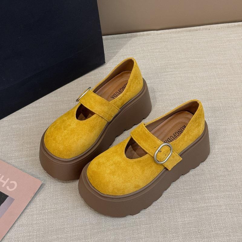 Muffin Temperament Platform Single Shoes Women's Versatile New Spring and Autumn Retro Mary Jane