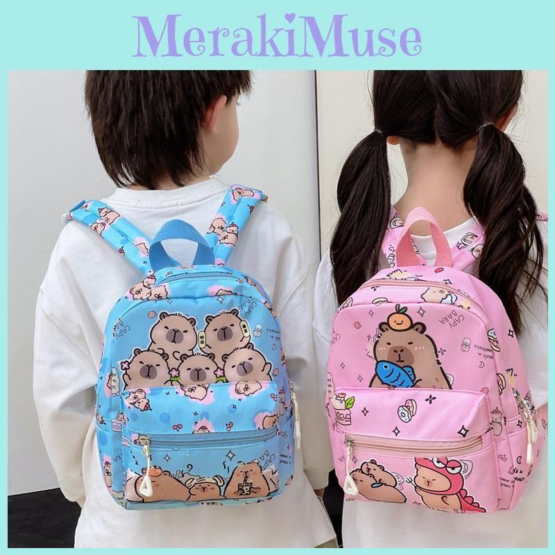 Capybara Printed Cartoon Backpack Children Schoolbag Fashion Leisure Bag Travel