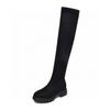 Over-knee boots women's new simple temperament black long boots comfortable elastic boots thin boots
