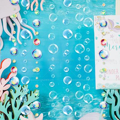 2 Packs Under The Sea Party Decorations Colorful Bubble Garlands Ocean Themed Party Circle Hanging Banner Mermaid Birthday Party Favor
