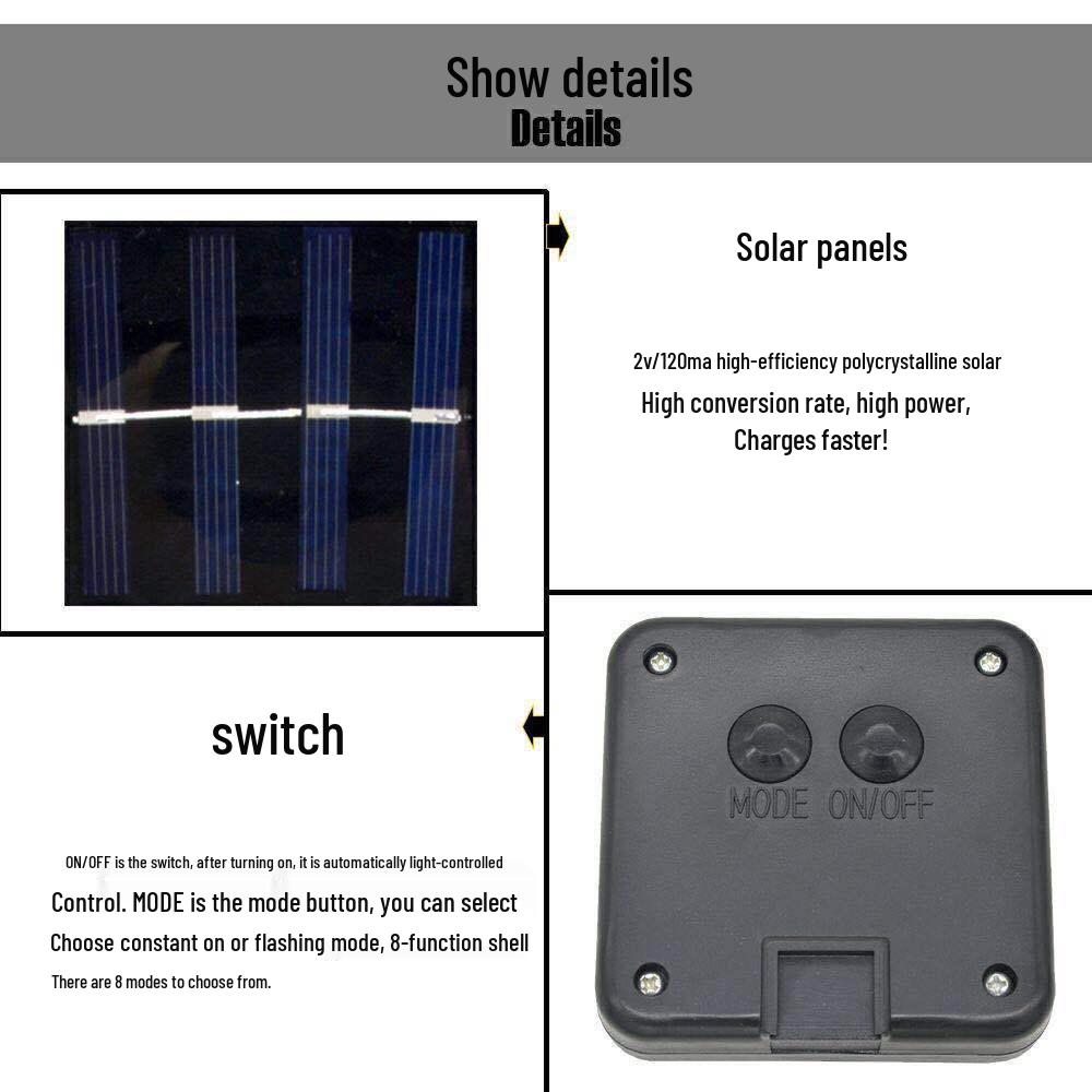 Solar-Powered LED String Fairy Lights - Waterproof Outdoor Copper Wire Christmas Decoration