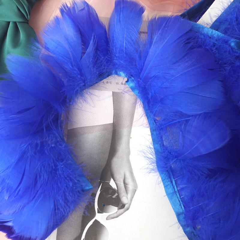 Color Medium Floating Feathers Cloth Edge Goose Feather Cloth Strip Diy Skirt Shawl Performance Clothes Wings Decoration Feather Lamp Material