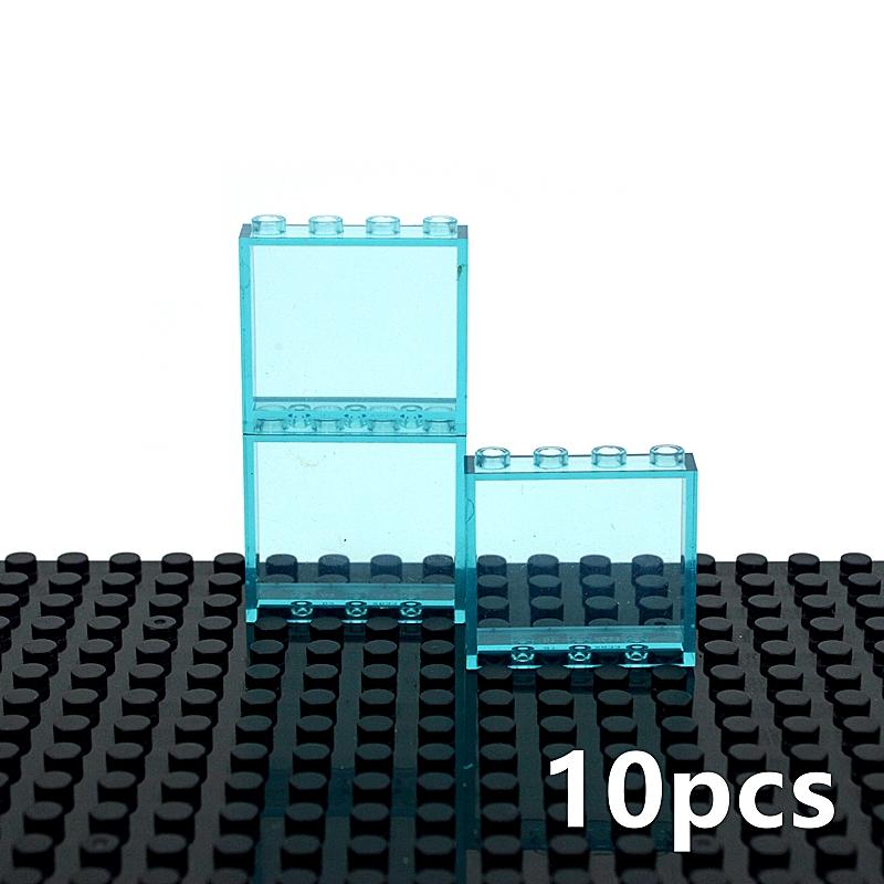10pcs DIY Building Block Door Window Frame Wall City 1x6x5 1*4x3 Glass Transparent Panel House Parts MOC Bricks 59350 59349 Toy