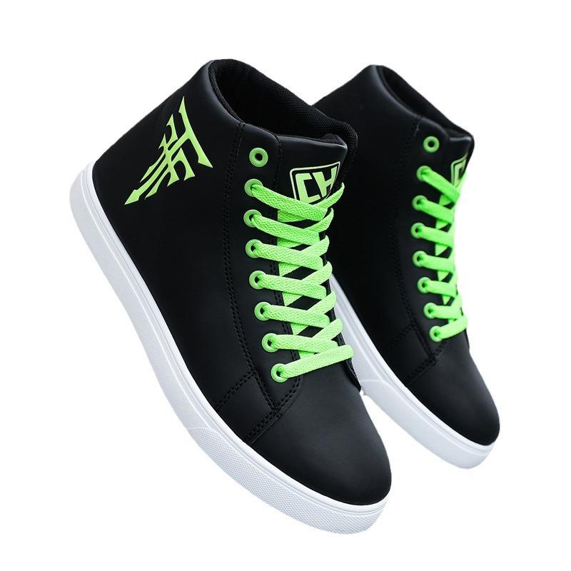 High-top non-slip shoelaces skateboard shoes, men's fashionable and comfortable casual shoes, outdoor park walking vacation