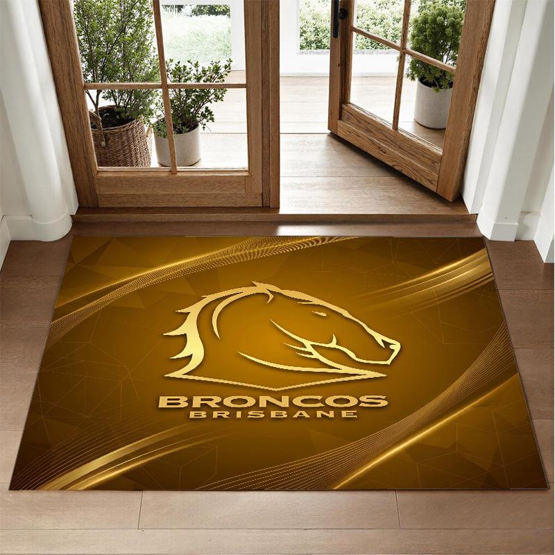Brisbane Broncos Design Crystal Velvet Rug Soft Decorative Mat for Bedroom Entrance