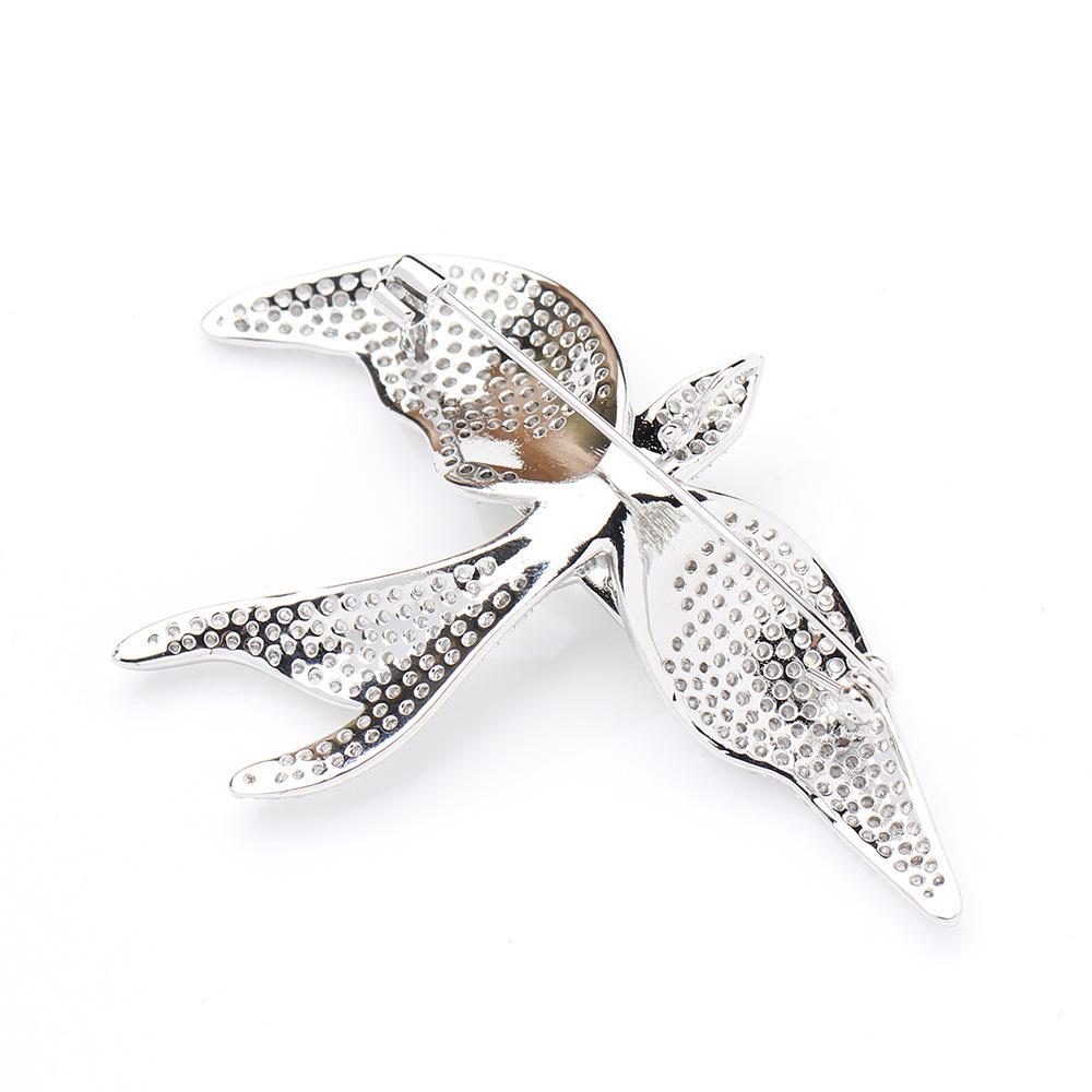 Broche colomb blanc en forme d'étoile incrustée de diamants, luxe léger, épingle animale élégante et haut de gamme, corsage en perles d'eau douce naturelles pour femmes