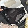 French Luxury Satin Lace Panties Women's Sexy Briefs Bow Sweet Underwear