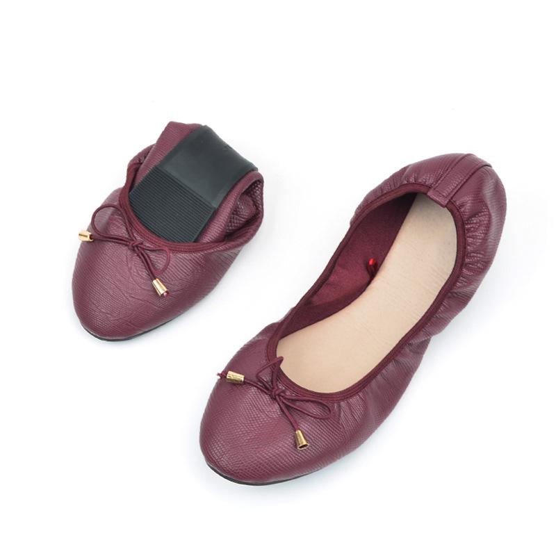 New Soft-Soled Egg Roll Shoes Black All-Match Shallow Mouth Women's Single Shoes Bow Comfortable Maternity Shoes