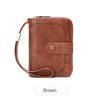 New anti-theft brush women's wallet oil wax leather short wallet retro multi-functional organ card bag