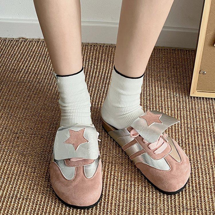 Thick-soled bag head half slippers women's summer wear 2024 new soft-soled one-pedal single shoes versatile retro Boken shoes