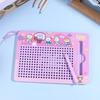 Eye-Catching Cartoon Steel Ball Doodle Board Keychain; Magnetic Sketch Pad Puzzle Toy For Backpack Accessory.