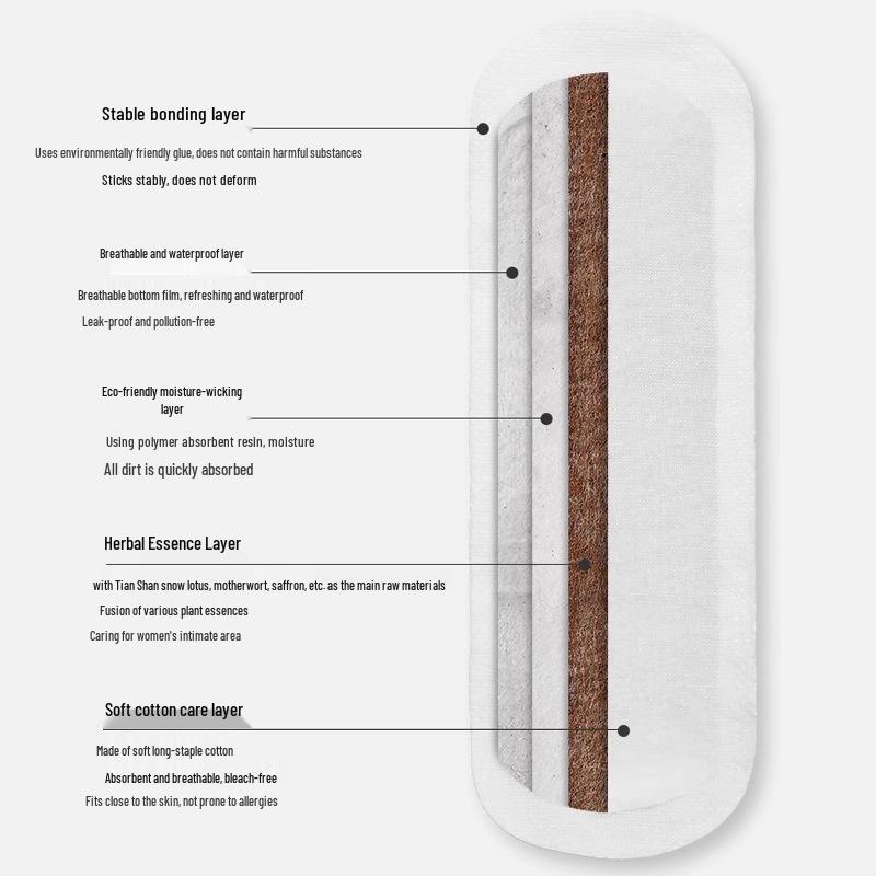 Absorventes Hidratantes Antibacterianos à Base de Ervas Snow Lotus para Higiene Íntima Feminina