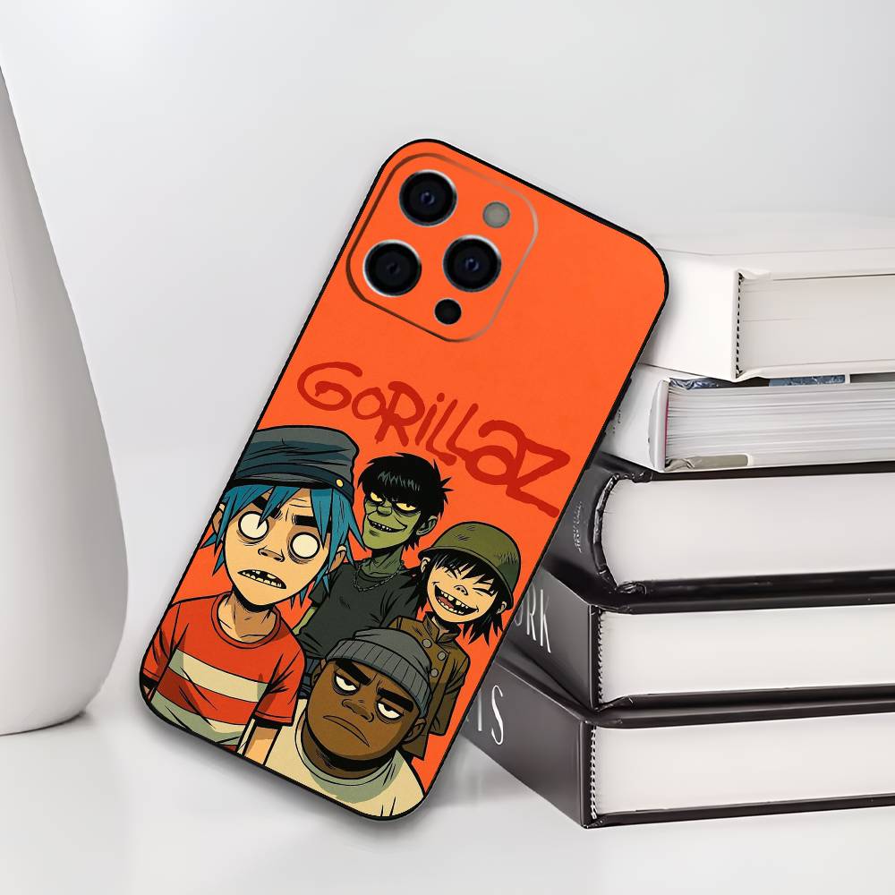 Rock Band G-gorillaz Phone Case For IPhone 17,16,15,14,13,12,11,Plus,Pro,Max,Plus,XS,soft case Black silicone