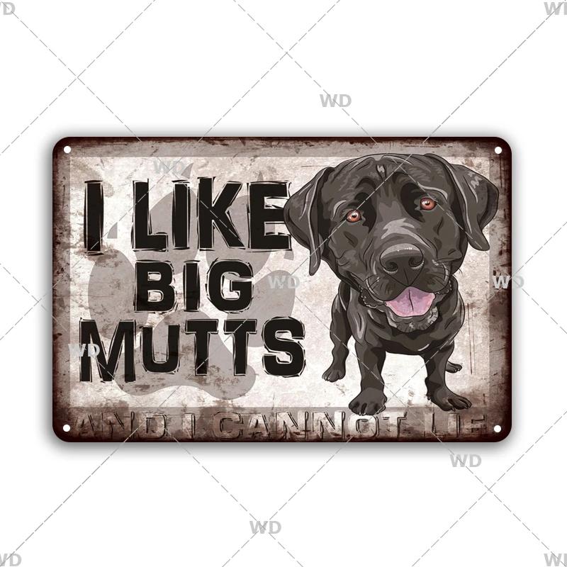 Blechschilder im Vintage-Stil mit Hunden, dekoratives Schild, Retro-Metallplatte für Zuhause, Wohnzimmer, Männerhöhle, Café, Bauernhof, Retro-Poster, Wandkunst-Dekor