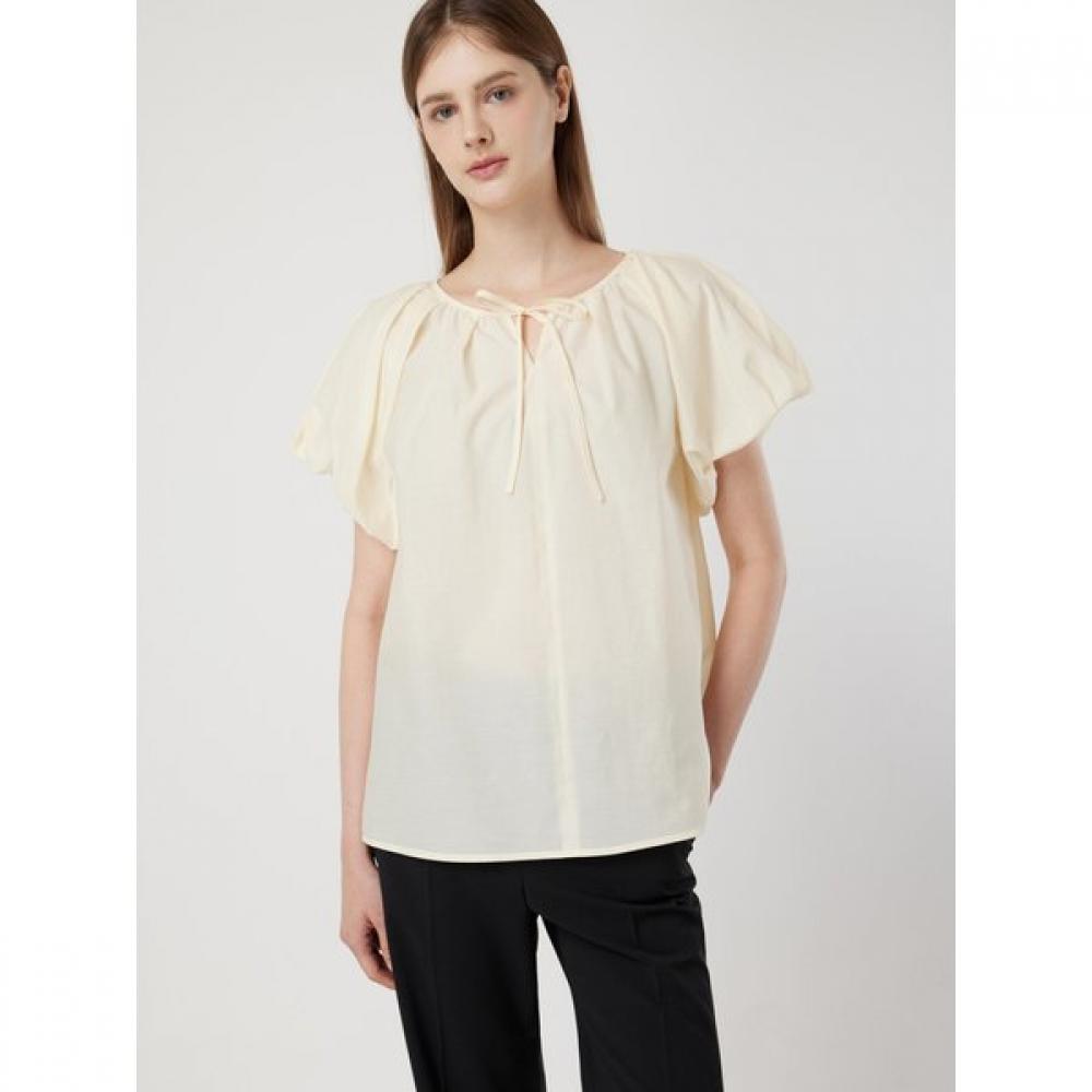 Cc Collect Balloon Half Sleeve Tie Blouse C252msc058 creamy/66