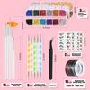 36 In 1 Professional Nail Art Kit, Brushes & Dotting Pens Set with Rhinestones, Pearls, Metallic Foil Flakes, Striping Tape, Butterfly Stickers,