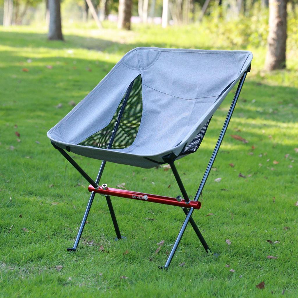 Aluminum Alloy Portable Folding Moon Chair for Outdoor Camping, Beach, and Fishing - Reclining & Lightweight Leisure Seat.