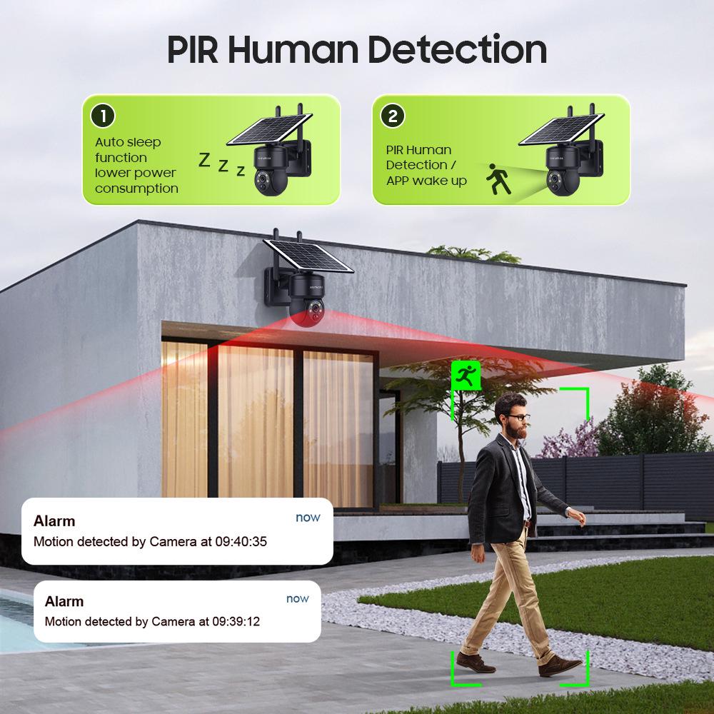 Telecamera di Sorveglianza Solare 4G Wireless da 3MP con Visione Notturna HD e Monitoraggio Remoto Esterno a Basso Consumo