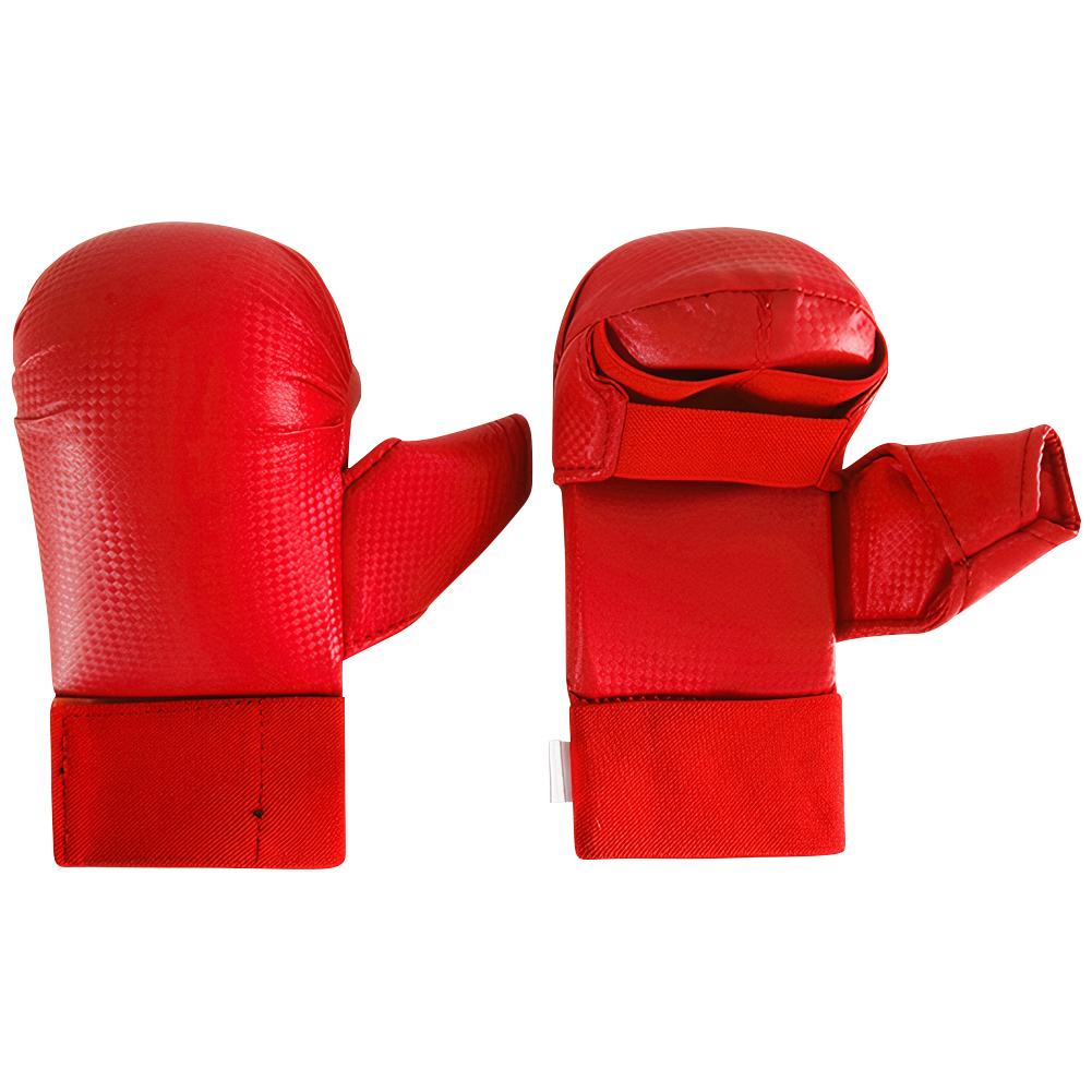 PU Leather Karate Gloves Boxing Gloves Thickened Karate Sparring Mitts Gloves Non Slip Ergonomic for Martial Arts Muay Thai