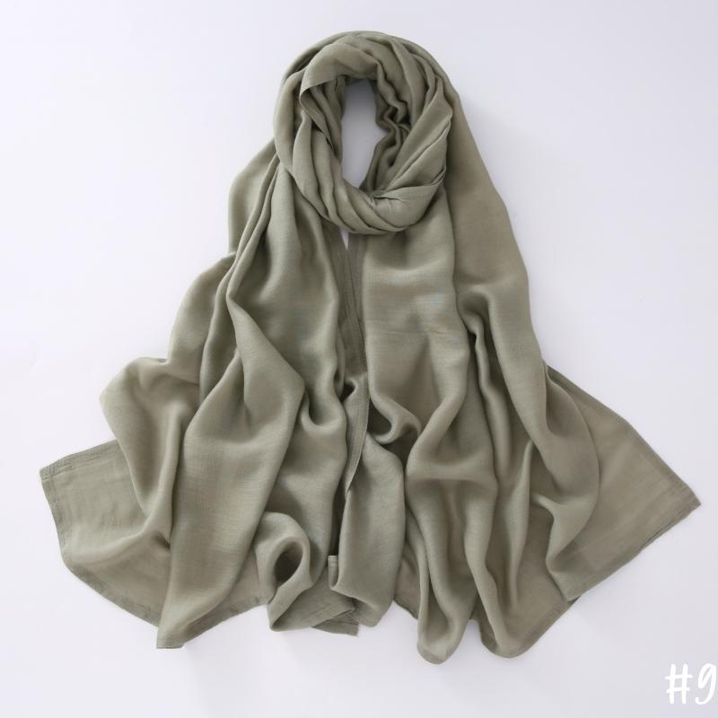 32Colors Modal Polyester Hijab Scarf Two Line Stitching Muslim Long Scarves Light Weight Soft Turban Shawl Solid Scarves