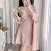 Women's Spaghetti Strap Ice Silk Pajamas with Lace Trim - Spring/Summer Nightgown & Robe Set
