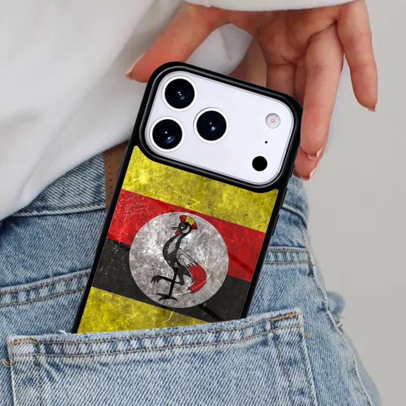 

Flag of Uganda Phone Case for iPhone 16e 15 14 13 12 17 Pro Max Plus Air 17pro Cover Coque iPhone 16 Pro Max