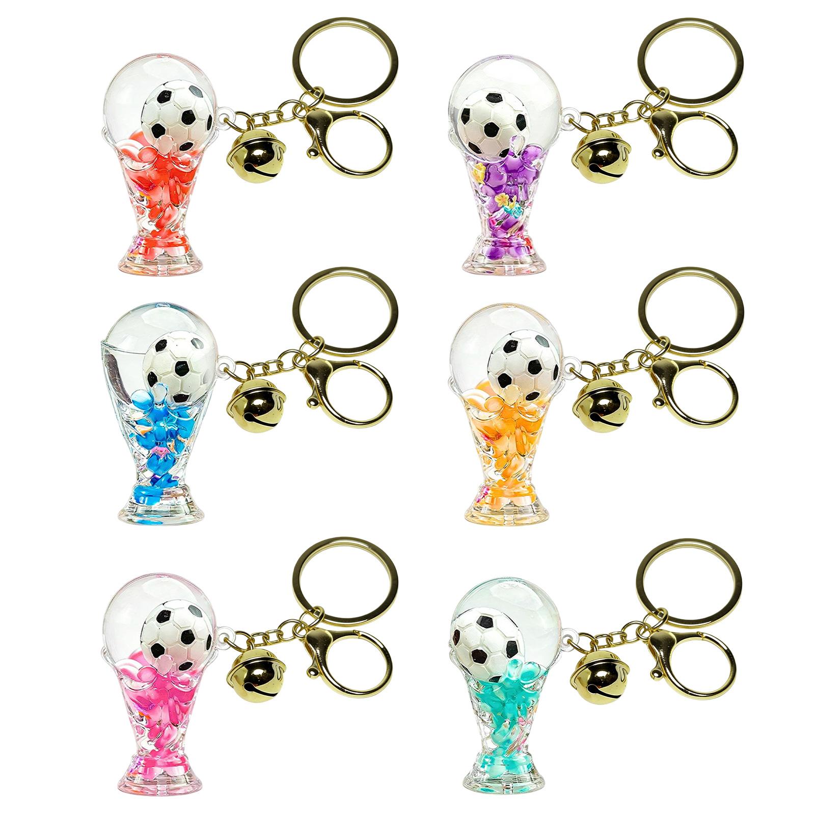 Football-themed Acrylic Sand Flowing Keychain Pendant With Sand Flowing Bottle 5ml