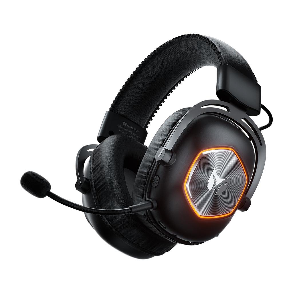 BIGBIG WON HALO PRO BIGBIG WON Wireless Gaming Headset with Noise 3D Low and Boom Microphone Earphones, 2.4G/Bluetooth/3.5mm Wired/Type-C Connection,